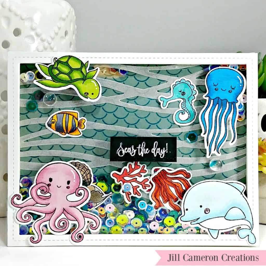 Seas The Day Encouragement Shaker Card