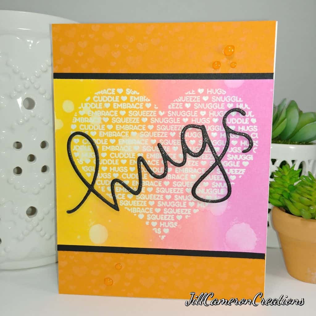 Hearts and Hugs Emboss Resist Card