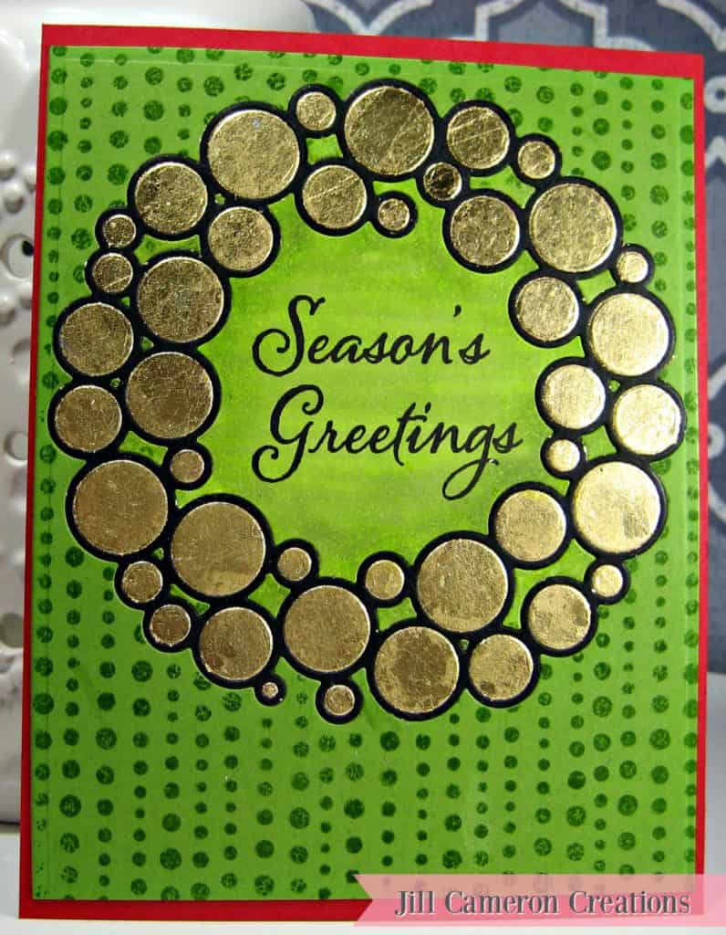 Season's Greetings in Black and Gold Christmas Card