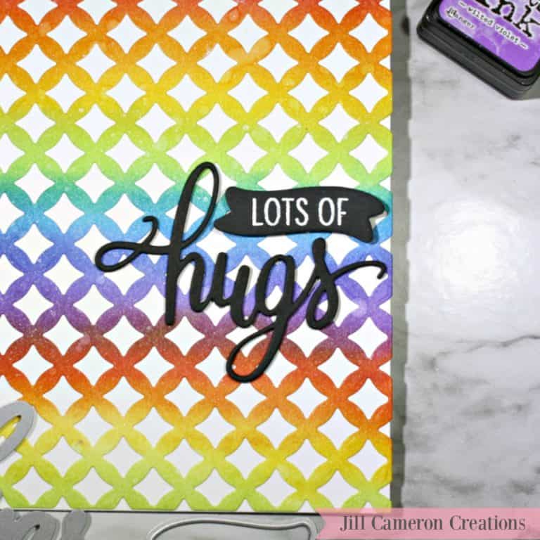 How to Create a Rainbow Ink Blended Background Card with Hero Arts Stamps and Dies