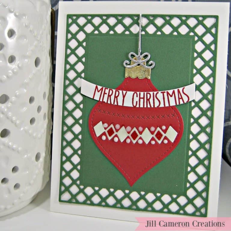 a red letter christmas ornament card