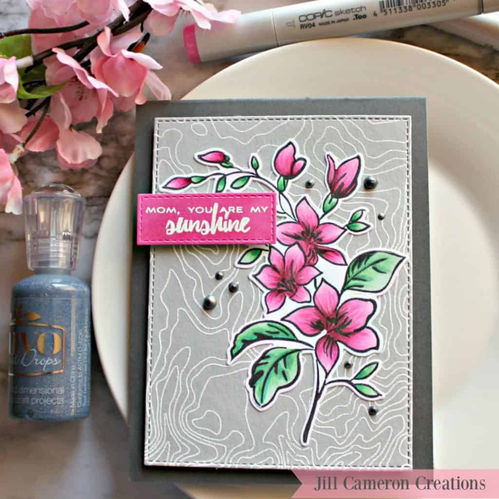 Mother's day is just around the corner so I want to share with you an easy Copic flower Mother's Day card with you. This card is a breeze to replicate so you can send them to all of your mom friends too! Mother's Day Card | Handmade Card | Greeting Card | Copic Coloring | DIY Card | DIY Mother's Day Card