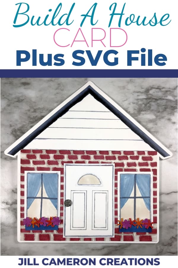 Do you love decorating your house for holidays? Share that love and joy with this custom House Card. Download my FREE Build a House SVG File and create your own. #svg #silhouette #cricut #freesvg