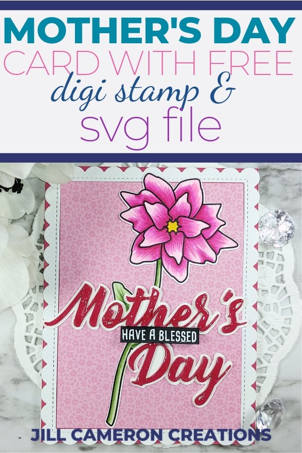 Mother's Day Card Print and Cut!  It's just around the corner and here's a beautiful card to help make Mother's day extra special.  Head over to my blog to grab your FREE print and cut file now!  #svg #freesvg #silhouette #cricut #diycard #handmade