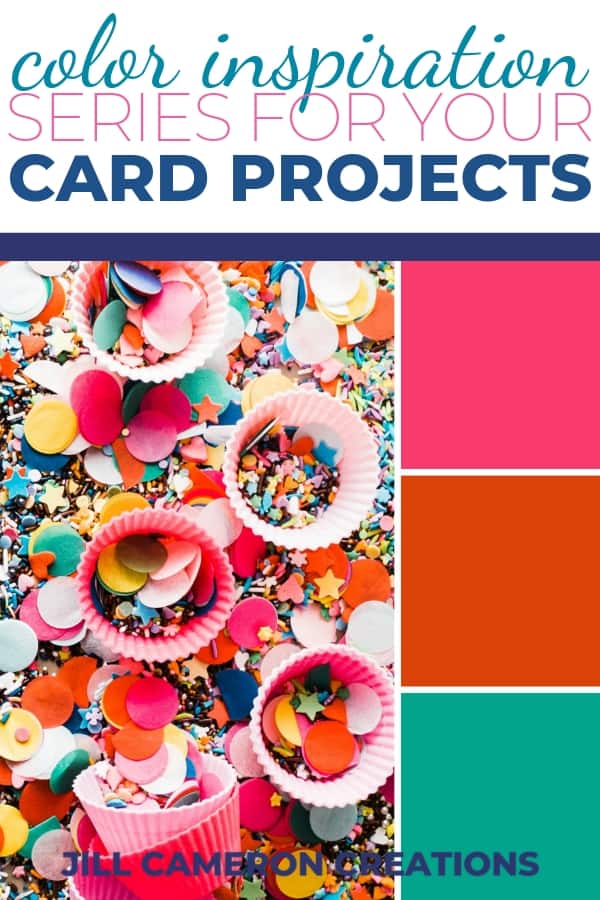 Creating with colors outside of our comfort zone is well uncomfortable. Step outside of the box and learn about color in this Color Inspiration Series to help get you motivated to create all the cards in a rainbow of colors! #handmadecard #diycards #color #tutorial