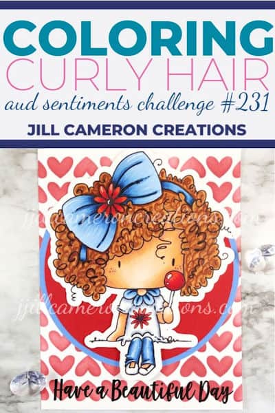 Copic Coloring Curly Hair + Aud Sentiments Challenge 231