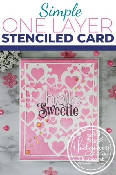 featured image for simple one layer stenciled card using december kit from hedgehog hollow