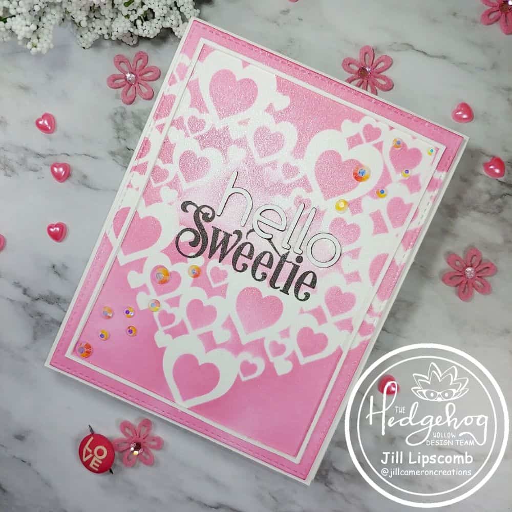 off set photo of simple one layer stenciled card using december kit by the hedgehog hollow