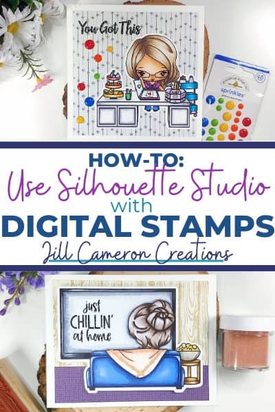 How to Use Silhouette Studio with Digital Stamps The Greeting Farm Craftroom Digital Stamps and Netflix and Chill Digital Stamps