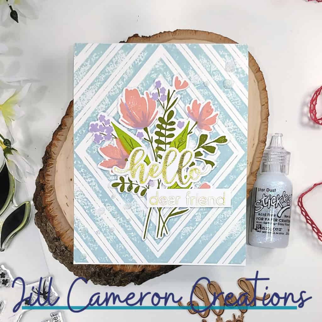 Fast layered florals with Foil Sentiment with Pinkfresh Studio