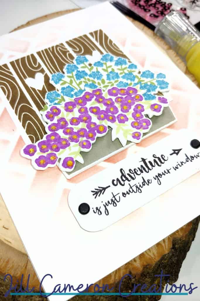 Layering Stamped Images to Create a Scene using Catherine Pooler Outside Your Window and Boxes of Blooms
