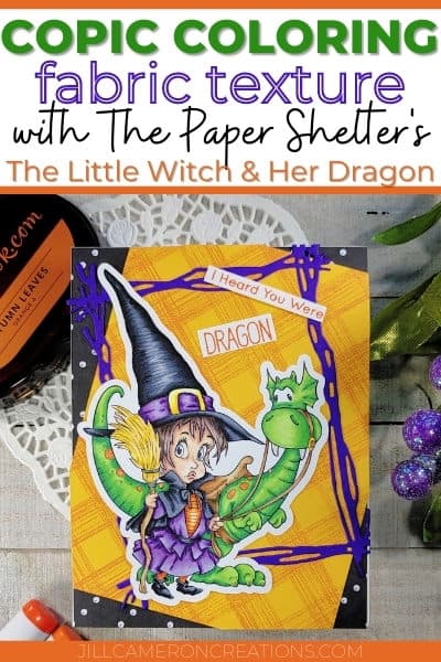 Copic Coloring fabric texture with The Paper Shelter's the Little Witch and her Dragon