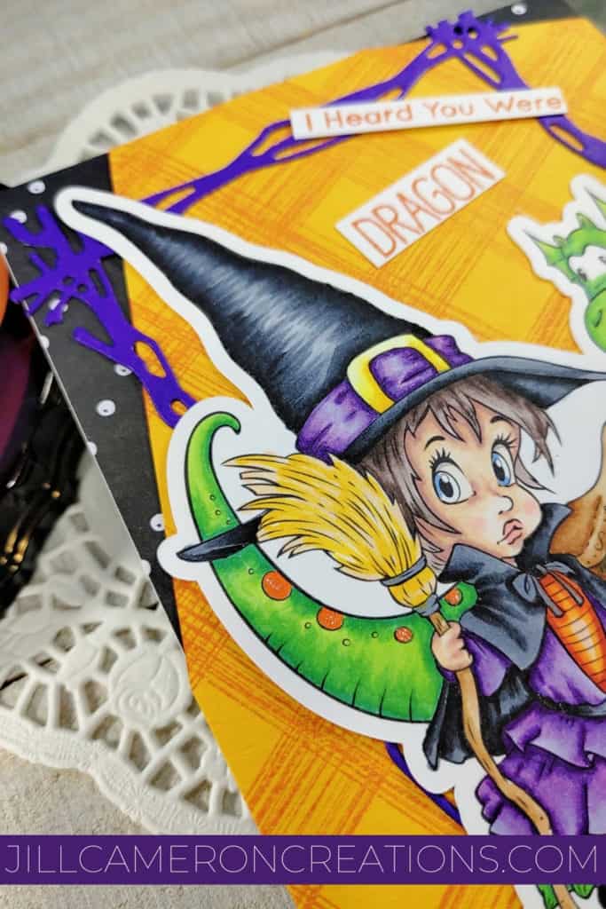 Copic Coloring fabric texture with The Paper Shelter's the Little Witch and her Dragon