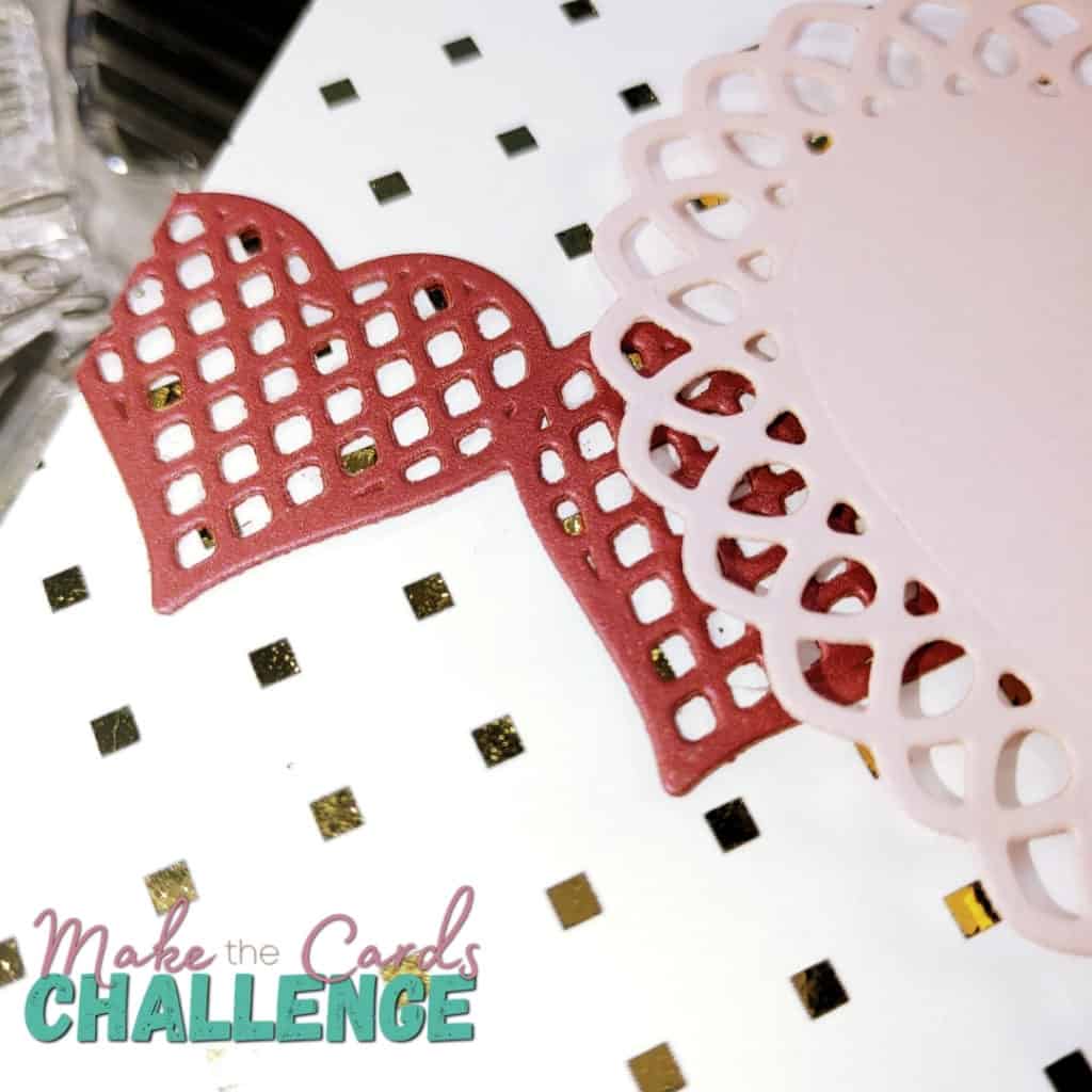 Today we are making an adorable Valentine's Day card inspired by the new challenge from Make the Cards Challenge.  Make the Cards Challenge is a brand new weekly challenge blog for card makers.  There's a new and different challenge every week.  It includes sketch challenges, color challenges, theme challenges, and more.  The design team is amazing and I can't wait for you to see the amazing cards they designed.  #makethecardschalleng #mtcc #mtccdesignteam