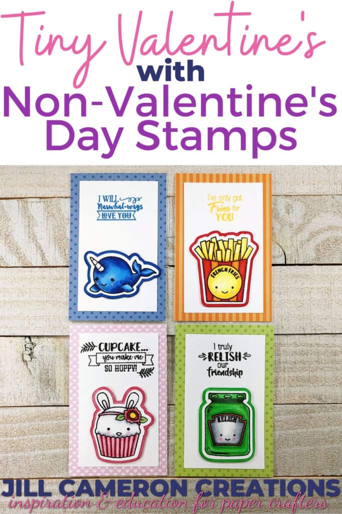 Tiny Valentine with Non Valentine Stamps .  Spread kindness around like confetti and show everyone you care with the supplies you have on hand.  #stamping #valentine #valentinesday #handmadevalentine #cards #greetingcard 
