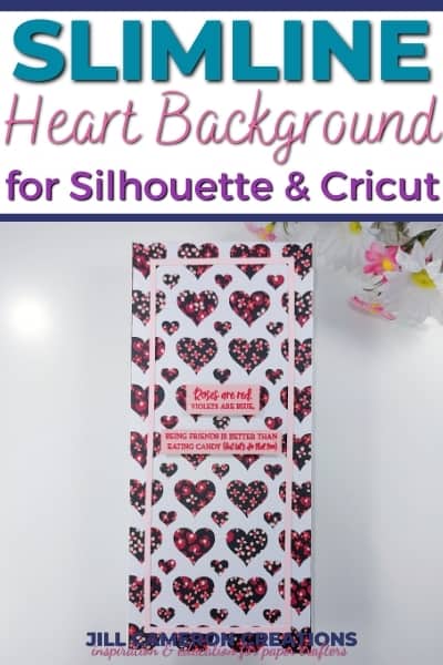 Slimline Heart Background SVG for Silhouette & Cricut