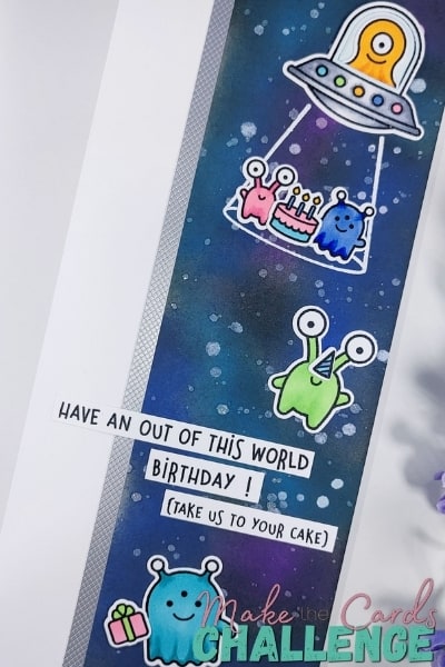 Slimline Space Birthday Card with Galaxy Background