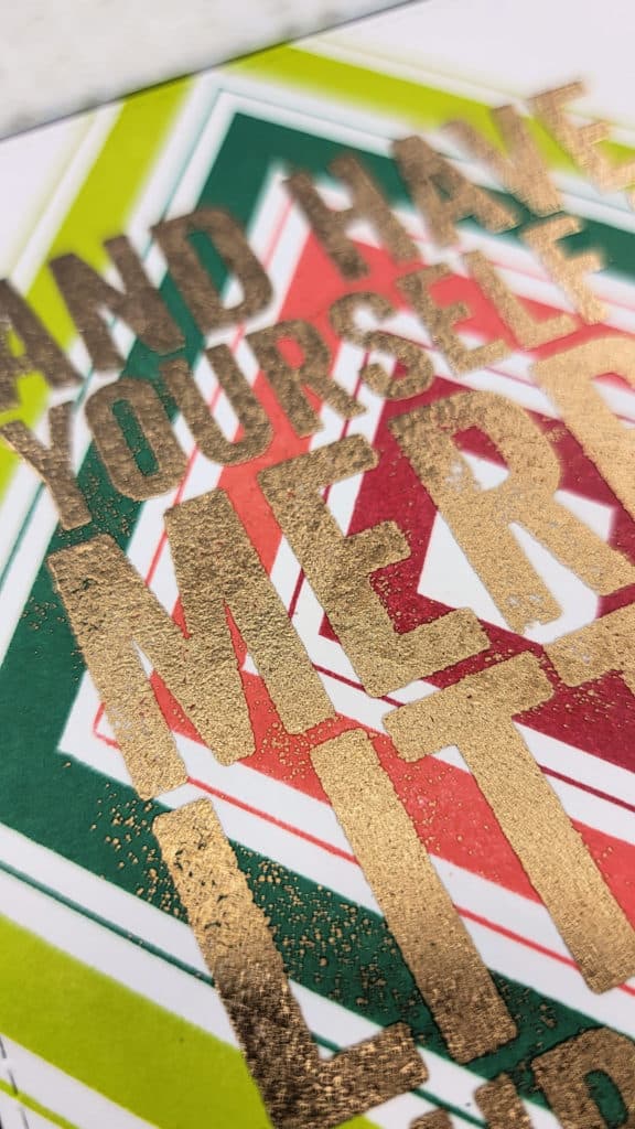 Simple Red Green and Gold Christmas Card